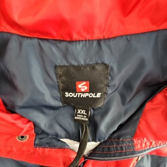 Southpole Windbreaker Pullover Men's XXL Red White Blue Packable Lightweight - Picture 7 of 16